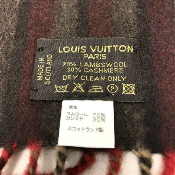 LOUIS VUITTON Efficial - Leie Muffler Scarf Red M7 - Picture 6 of 9